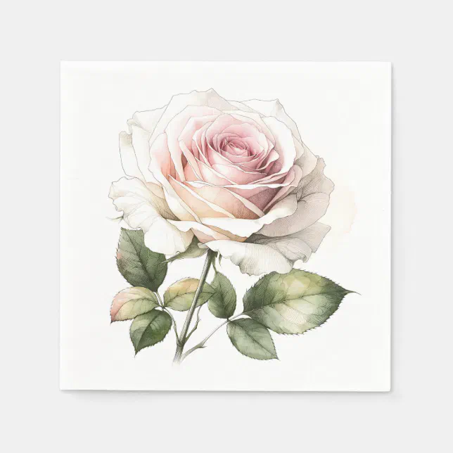 Elegant Romantic Pale Pink Rose  Napkins