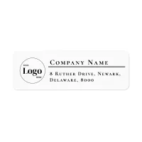 Simple Company Logo white Return Address Label