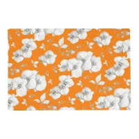 Watercolor White Orchid on Orange | Placemat