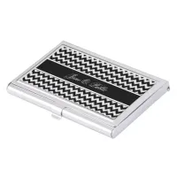 Black and White Chevrons Business Card Holder