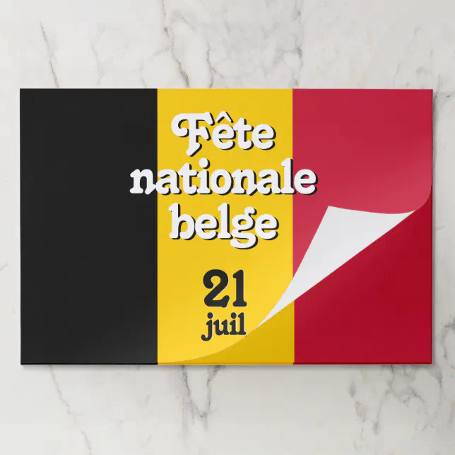 French Fête nationale belge Belgian Flag Paper Pad