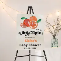 Little Cutie Orange Baby Shower Welcome Sign