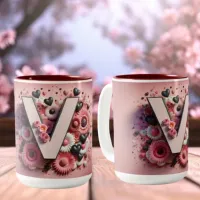 Valentine Day 3D A to Z Alphabet Coffee Mug
