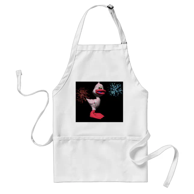 Cute Star Spangled Patriotic Duck Adult Apron
