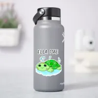 Personalized Cute Turtle Cartoon Name  Sticker