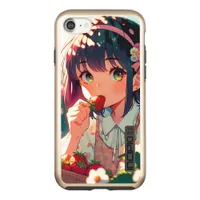 Cute Anime Girl Eating Strawberries | Summer Day Incipio DualPro Shine iPhone 8/7 Case