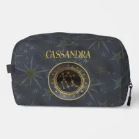 Dark Zodiac Astrology: Gemini Black Gold Name Dopp Kit