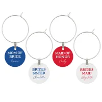 Brides Bachelorette Party Red White And Blue Name Wine Charm