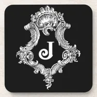 J Monogram Initial Beverage Coaster