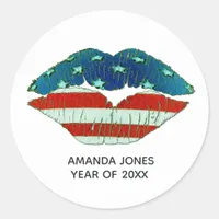 American themed Graduation Classic Round Sticker