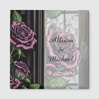 Purple roses by the window - gothic style magnet