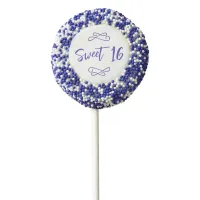 Purple Chic Doodle Modern Script Sweet 16 Chocolate Covered Oreo Pop