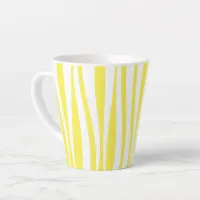 Cabana Stripe Yellow and White  Latte Mug