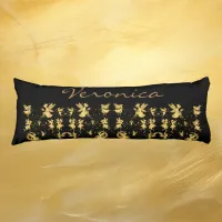 Gold Fairies with Pixie Dust on Black Monogram |