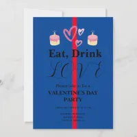 Eat Drink and Love Valentine's Day Hearts love Invitation