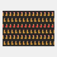 Christmas Ginger Cats in Festive Hats Wrapping Paper Sheets