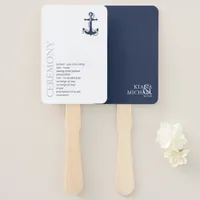 Blue Wave Anchor Wedding ID836 Hand Fan