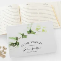 Green English Ivy Celebration of Life Memorial  Guest Book