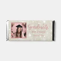 Modern Glitter Photo Graduation Dusty Pink  Hershey Bar Favors