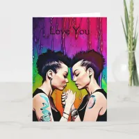 Happy Anniversary Lesbian Couple Card