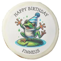 Funny Dancing Frog Personalized Birthday  Sugar Cookie