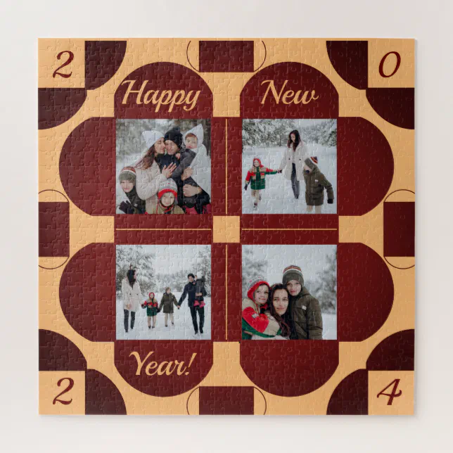 Geometric colorfu frames - 4 photos happy new year jigsaw puzzle