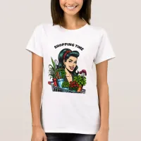 Shopping Time | Funny Retro Plant-Lovers T-Shirt
