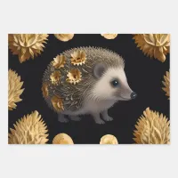 Cute Hedgehog Colorful Wrapping Paper