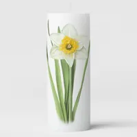 Daffodil Flower Pillar Candle