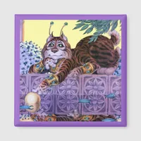 Alien Kitty Square Magnet