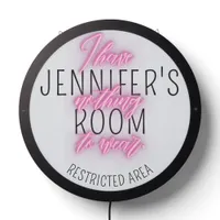 Restricted Area Teenage Girl Room Nothing to Wear LED Sign