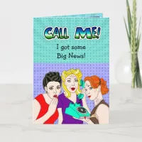 Funny Gossiping Friends, Call Me  Card