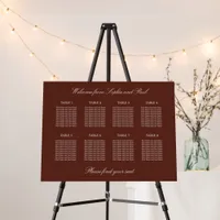 Dark Cinnamon 8 Table Seating Chart Foam Board