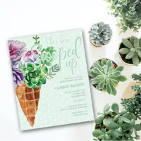 BUDGET Scooped Up Green Bridal Shower Invite