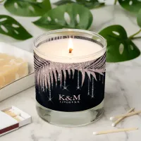 Jewel Palm Leaf Wedding Rose Gold/Navy ID830 Scented Candle