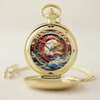 Fire breathing dragon artificial intelligence pocket watch