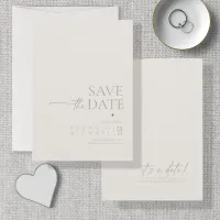 Chic Neutrals Wedding Bone White Vert ID1020 Save The Date