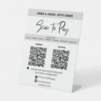 *~* 2 QR PAYMENT -  MINIMAL Tabletop  Table Tent  Pedestal Sign