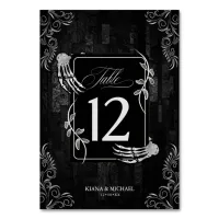 Gothic Hallowedding Scrollwork ID866  Table Number