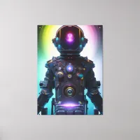 Colorful Atompunk Astronaut digital AI Art Canvas Print