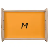 Monogrammed Warm Pumpkin Yellow Thanksgiving Serving Tray