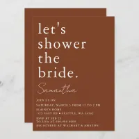 Terracotta Simple Elegant Modern Bridal Shower  Invitation