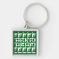 Best Dad Wild Text in Green Keychain