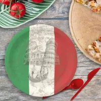 Flag and Symbols of Italy ID157 Paper Plates