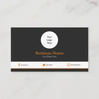 Orange Your Logo Modern Social Media Profile Business Card