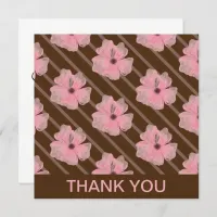 Pink Flowers And Stripes Personalized Card