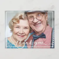 Elegant Thank You Typography Anniversary Photo Postcard