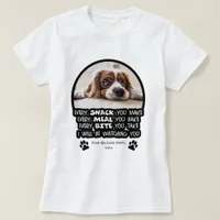 Funny Black and White Cute Pet Watching Photo T-Shirt