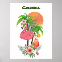  Pink Flamingo Vacation Poster