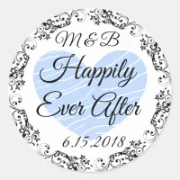 Monogrammed Happily Ever After Wedding Stickers